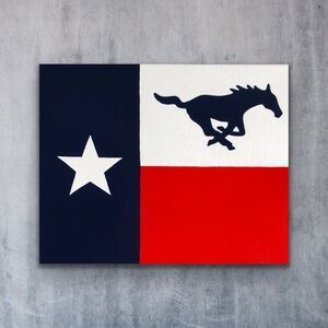 SMU Mustang Texas Flag Painting